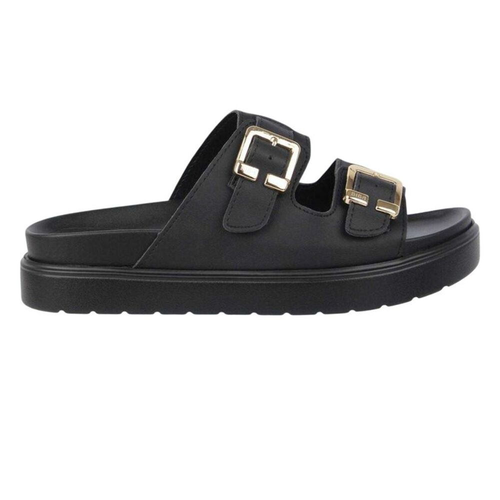 Biba Womens/Ladies Double Strap Flat Sandals / Black